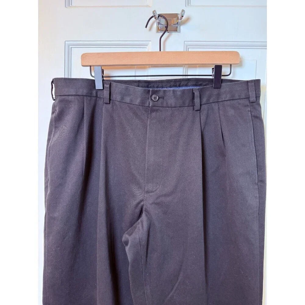 Brooks Brothers Pants Men's 37x30 True 37x29 Black Advantage Chino Clark Stretch